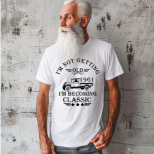 T-shirt né en 1961 vintage anniversaire homme cadeau