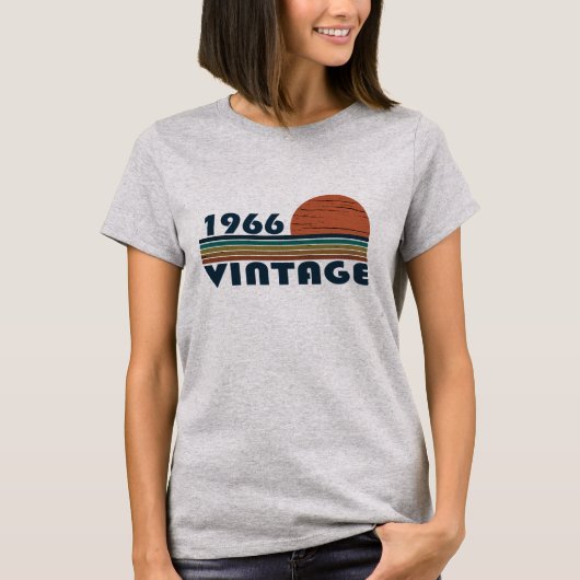 T-shirt Né en 1966 anniversaire vintage (Devant)