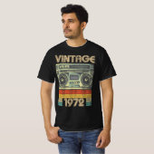 T-shirt Né En 1972 Radio Retro, 1972 Cadeau D'Anniversaire (Devant entier)