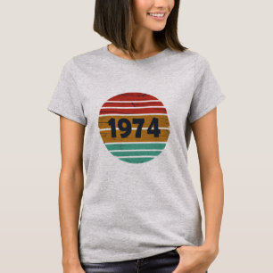 T-shirt Né en 1974 cadeau vintage 50e anniversaire
