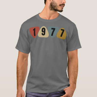 T-shirt Né en 1977 Guitariste Médaille Musique Anniversair