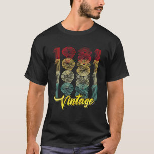 T-shirt Né En 1981 Vintage 40ème Anniversaire Distressed 4