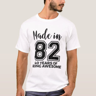 T-shirt Né En 1982 40E Anniversaire Hommes Femmes 40 Ans D