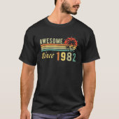T-shirt Né En 1982 Magnifique Depuis 1982 Distressed Retro (Devant)