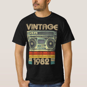 T-shirt Né En 1982 Radio Retro, 1982 Cadeau D'Anniversaire