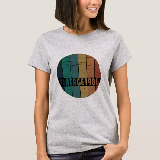 T-shirt né en 1986 anniversaire vintage (Devant)