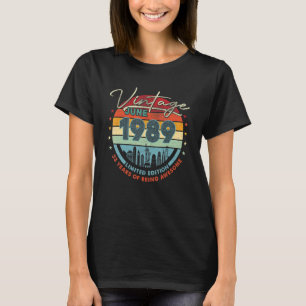 T-shirt Né En 1989 Vintage Juin 1989 33 Ans D'Être Awes