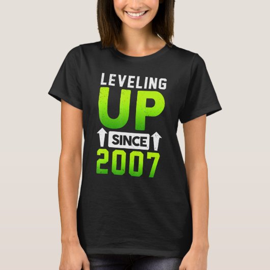 T-shirt Né en 2007 Gaming Leveling Up depuis 2007 Gamer B (Devant)