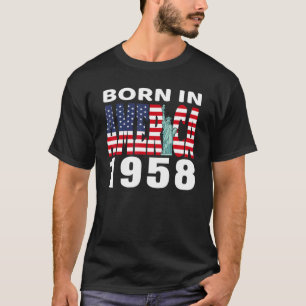T-shirt Né En Amérique En 1958 Statue De La Liberté Usa Dr