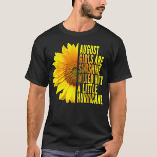 T-shirt Né En Août Femme Anniversaire Tournesol Lover Flo