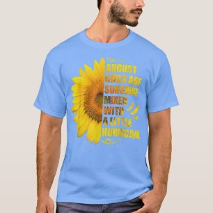 T-shirt Né En Août Femme Anniversaire Tournesol Lover Flo