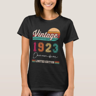 T-shirt Né En Décembre 1923 Vintage Joyeux Anniversaire 10