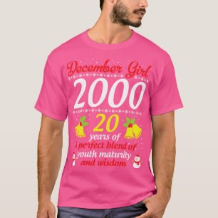 T-shirt Né En Décembre Fille 2000 Joyeux Anniversaire 20 A