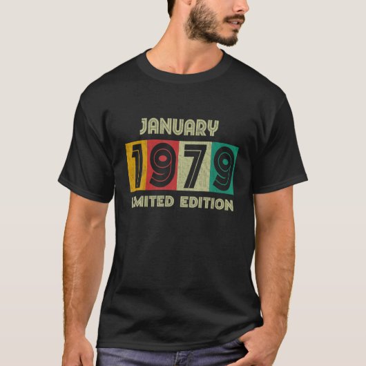 T-shirt Né En Janvier 1979 43E Cadeau Anniversaire 43 Ans (Devant)