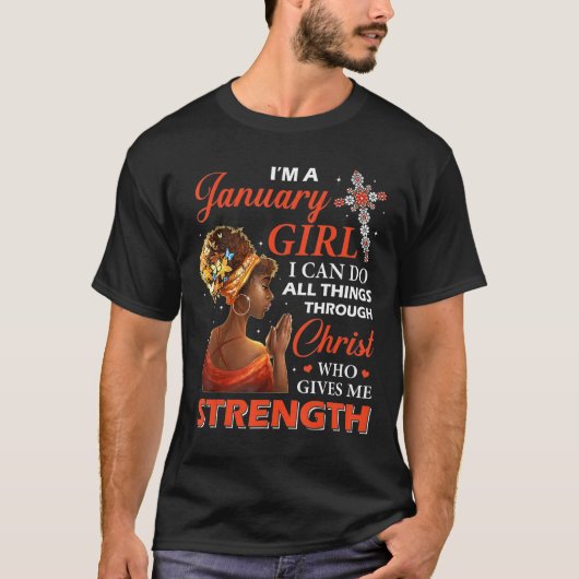 T-shirt Né En Janvier Fille Célébrer Mois Anniversaire Que (Devant)