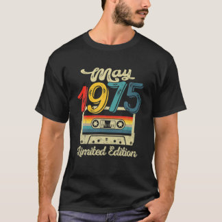 T-shirt Né En Mai 1975 Cassette Tape 46E Anniversaire Homm
