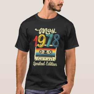 T-shirt Né En Mai 1978 Cassette Tape 43e Anniversaire Homm