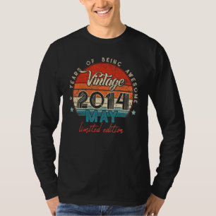 T-shirt Né En Mai 2014 8ème Anniversaire 8 Anniversaire
