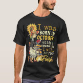 T-shirt Né En Octobre Avec Une Lecture Je Ne Finis Jamais (Devant)