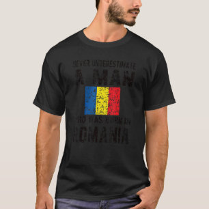 T-shirt Né En Roumanie Drapeau Roumain Racines Roumaines