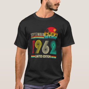 T-shirt Né En Septembre 1962 Vintage 60ème Anniversaire 60