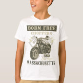 T-shirt Né Free Choppers Motorcycle Massachusetts (Devant)