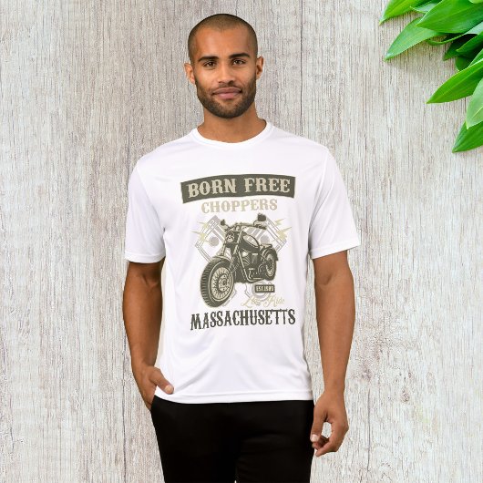 T-shirt Né Free Choppers Motorcycle Massachusetts