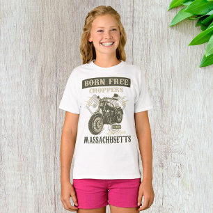 T-shirt Né Free Choppers Motorcycle Massachusetts
