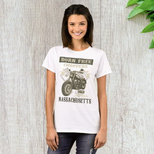 T-shirt Né Free Choppers Motorcycle Massachusetts