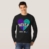 T-shirt Ne jamais céder à la lutte de sensibilisation à la (Devant entier)