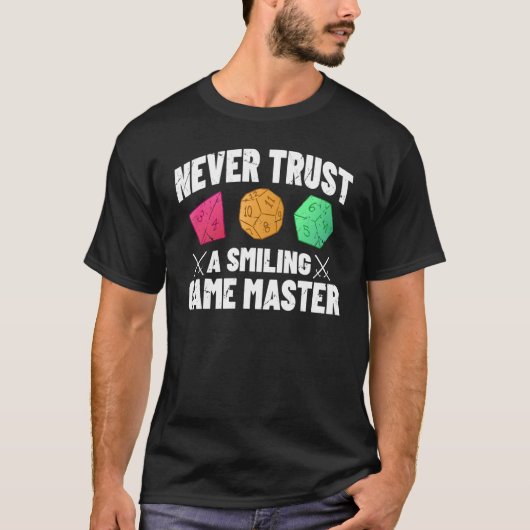 T-shirt Ne jamais faire confiance à un jeu souriant Master (Devant)