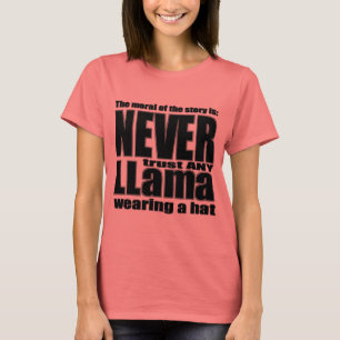 T-shirt Ne jamais faire confiance à une lama dans un Casqu