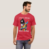 T-shirt Ne jamais marcher seul Père et Fils Sensibilisatio (Devant entier)