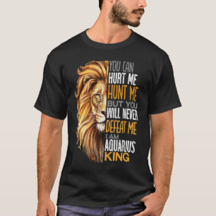 T-shirt Ne jamais me battre fort Aquarius King Mens Dads C