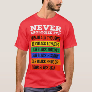 T-shirt Ne jamais présenter de excuses pour votre noirceur