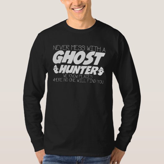 T-shirt Ne Jamais Rigoler Avec Blague De Chasseur De Fantô (Devant)