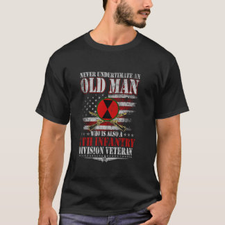 T-shirt Ne jamais sous-estimer Vieux Homme 7e Infanterie V