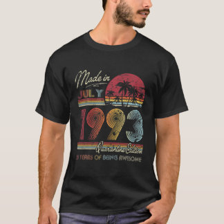 T-shirt Né Juillet 1993 28E Anniversaire De Quarantaine Fa