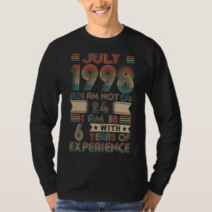 T-shirt Né Juillet 1998 24ème Anniversaire Fabriqué En 199
