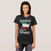 T-shirt Né Koweit Koweit Américain Citoyenneté Etats-Unis (Devant entier)