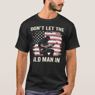 T-shirt Ne Laisse Pas Le Vieux Homme Au Drapeau Américain