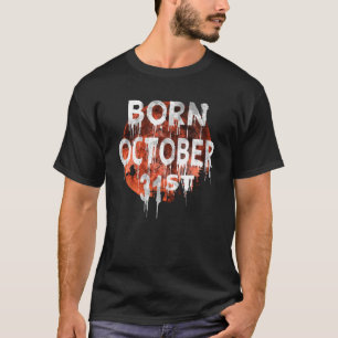 T-shirt Né le 31 octobre Chauves-souris et Pleine lune d'H