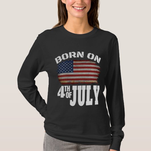T-Shirt NÉ LE 4 JUILLET (Devant)