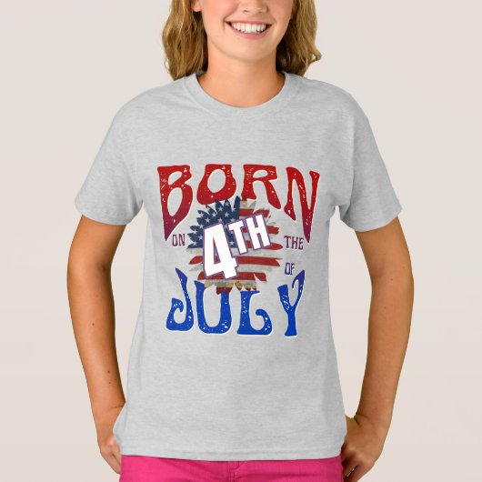 T-Shirt NÉ LE 4 JUILLET (Devant)