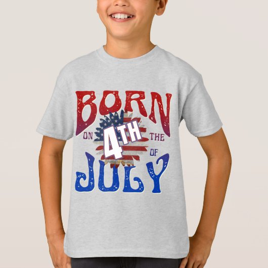 T-Shirt NÉ LE 4 JUILLET (Devant)