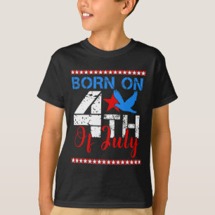 T-shirt Né Le 4 Juillet L'Indépendance Américaine D