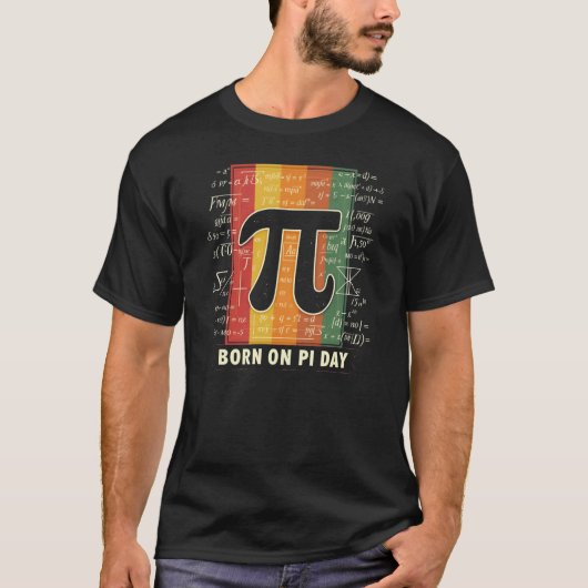 T-shirt Né le jour Pi Math rétro (Devant)