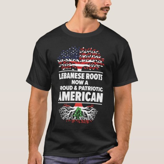 T-shirt Né Libanais Liban Américain Etats-Unis Citoyenneté (Devant)
