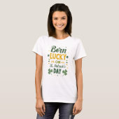 T-shirt Né Lucky Birthday St Patrick's Day (Devant entier)
