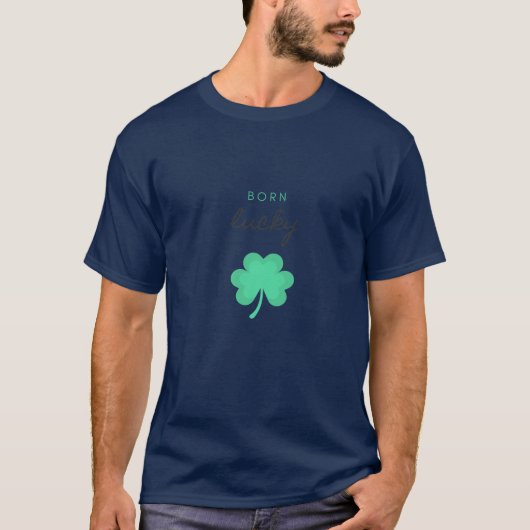 T-shirt Né Lucky Funny St Patrick's Day Clover vert (Devant)